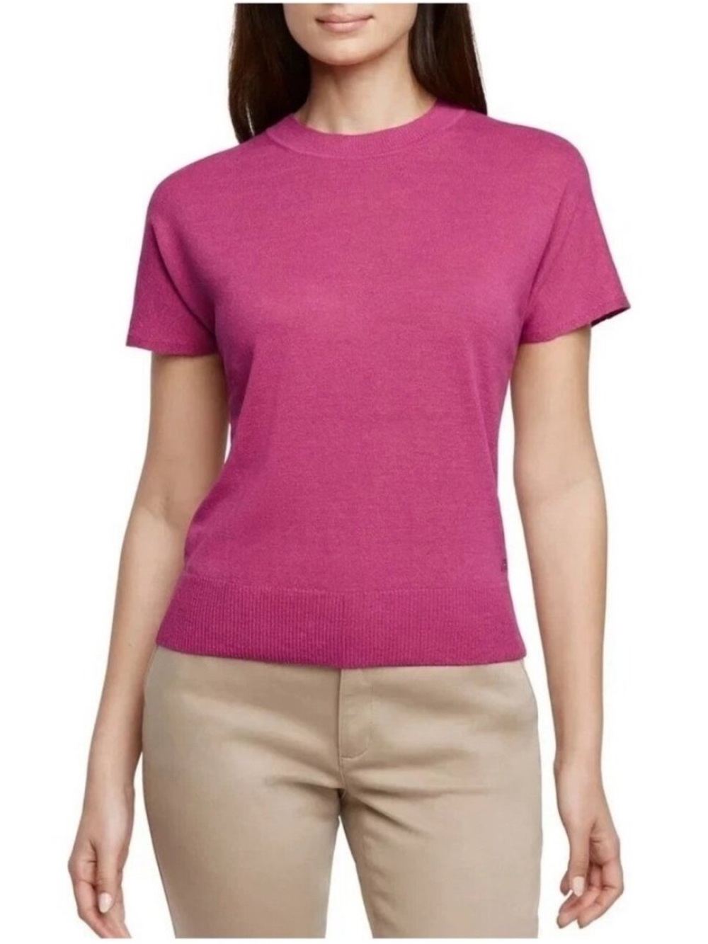 NWT Banana Republic Women's Short Sleeve Sweater Top pink 2XL XXL